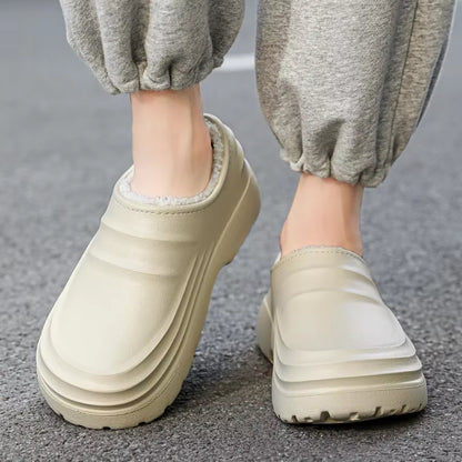Waterproof Slipper Add Cotton Thick Bottom Kitchen Shoes Chef Non-Slip Men'S Work Shoes Soft and Comfortable Wear-Resistant Warm